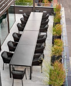 Aspen Penthouse Terrace Rooftop Dining and Planters