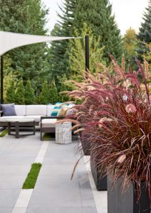 Red Brick Residence Exterior Landscape Grasses