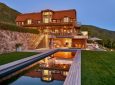 Red Mountain Rustic Mountain Residence Dusk Exterior