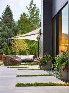 Red Brick Residence Exterior Landscape Detail