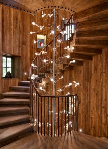 Red Mountain Rustic Mountain Residence Stairs