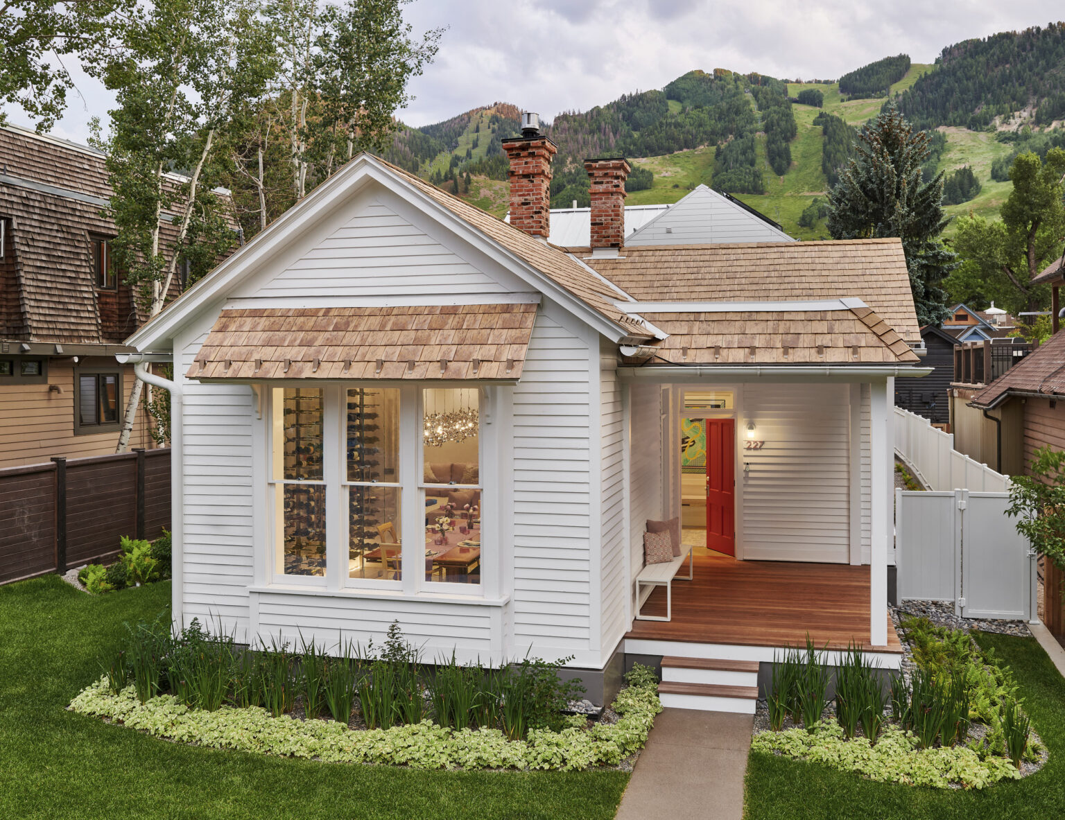This photography showcases a playfull victorian remodle in Aspen, Colorado by Karen White Interior Design. Architecture by Kim Raymond architects. Featured in Modern Luxury Magazine.