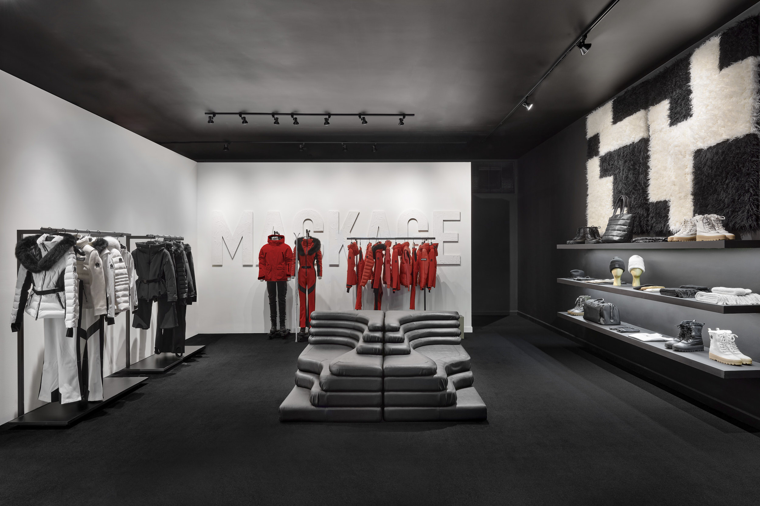 Mackage Luxury outerwear store in Aspen Photographed by Dallas + Harris