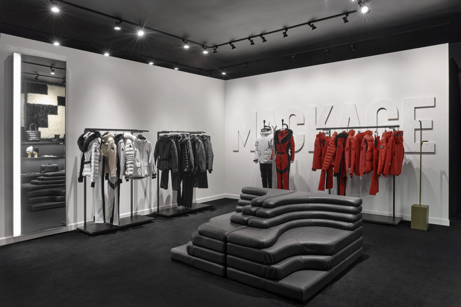 Mackage Luxury outerwear store in Aspen Photographed by Dallas + Harris