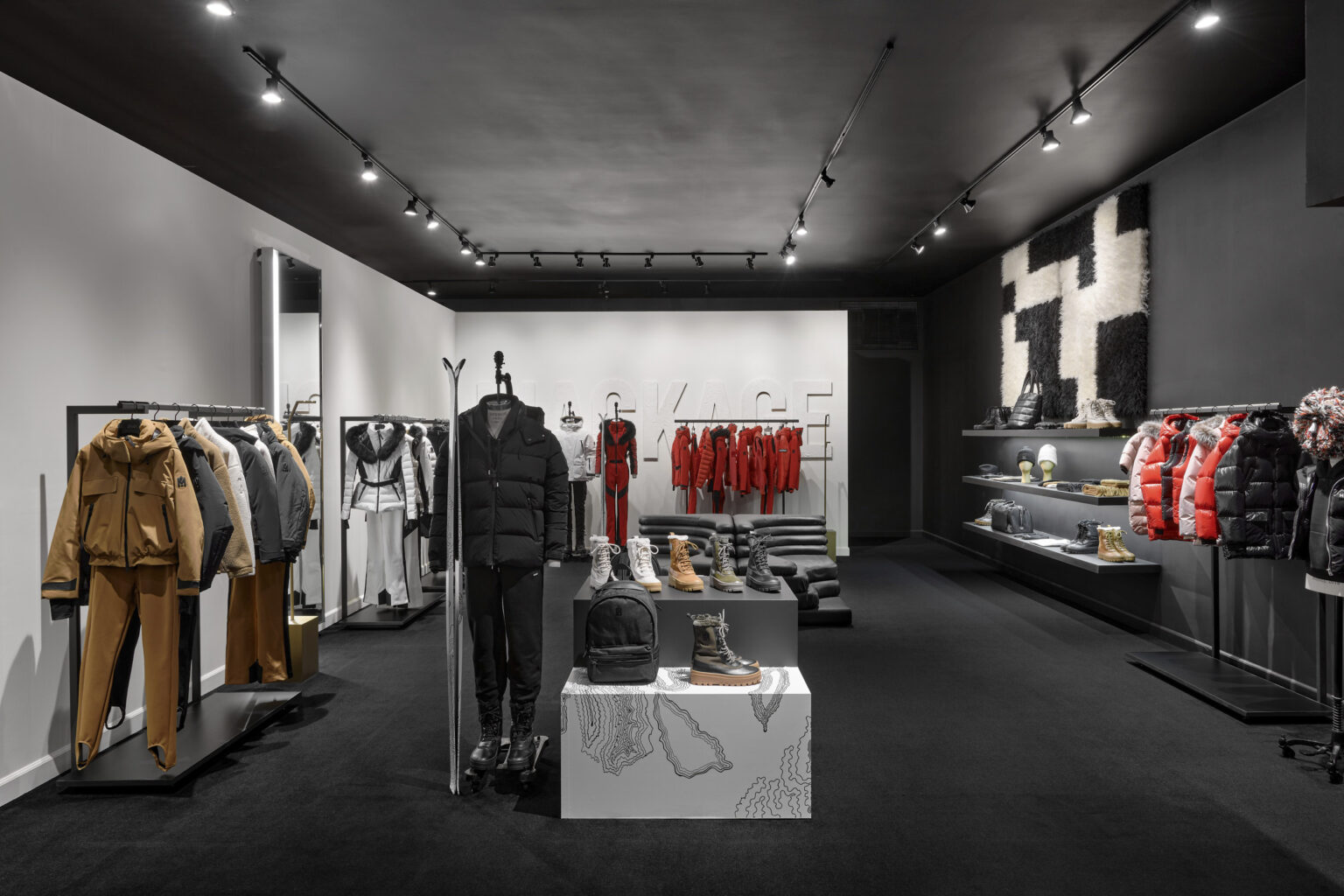 Mackage Luxury outerwear store in Aspen Photographed by Dallas + Harris