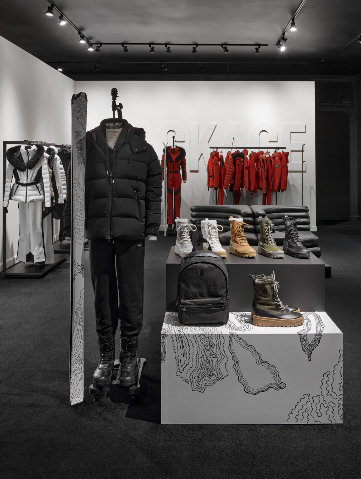 Mackage Luxury outerwear store in Aspen Photographed by Dallas + Harris