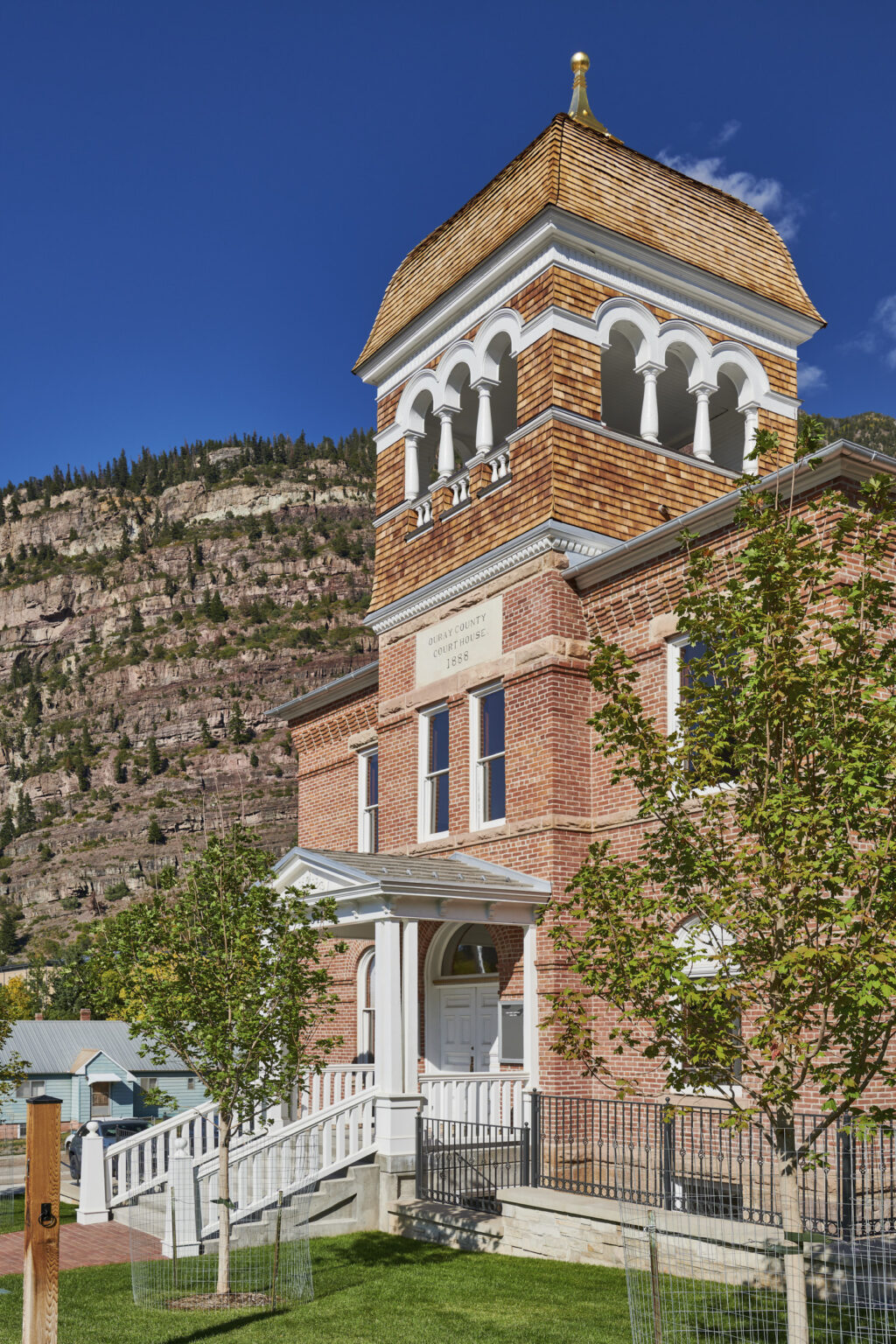 Ouray courthouse remodle, is a fine example of histiric architecture being combined with new construction.